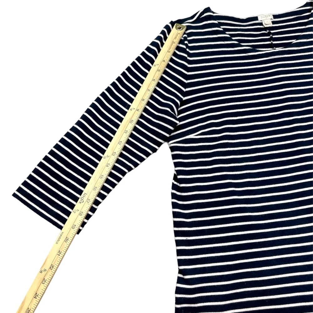 J. Crew Women’s Classic Nautical Striped Cotton Fit & Flare Dress Size Large